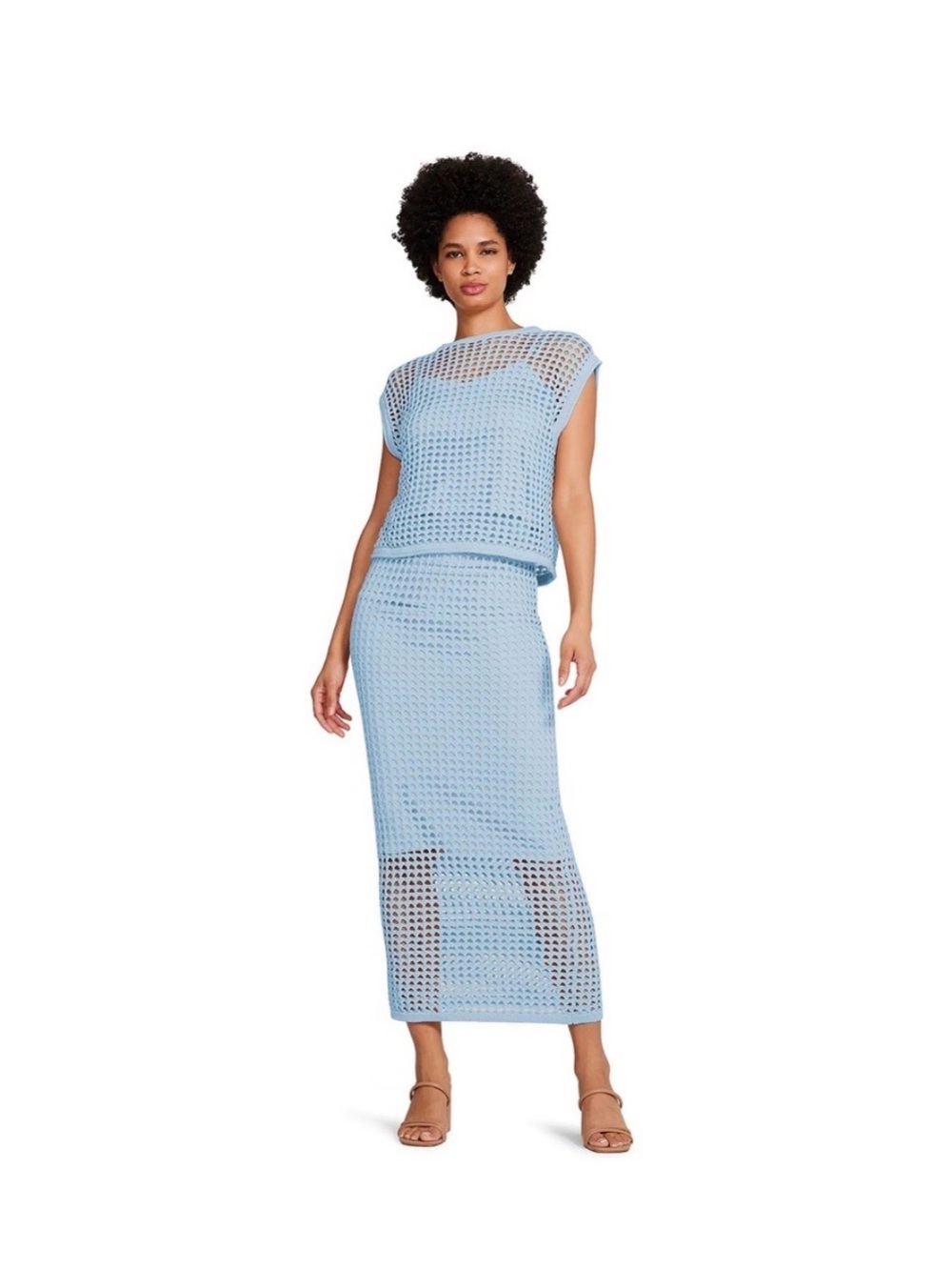 Steve Madden Light Blue Knit Two-Piece Set S M